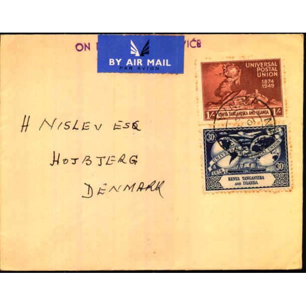 Luftpost Brev fra Kenya til Danmark - 10 - 6 - 49