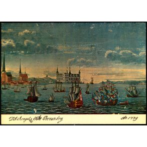 Helsing�r og Kronborg set fra Sundet - 1739 - Gr�nlund 3107 - Ubrugt