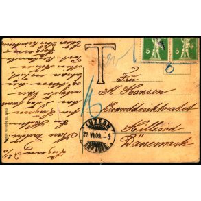 Efterporto - Postkort fra Schweitz  til Hillerd   21 - 7 - 09