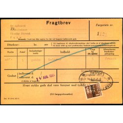  Fragtbrev -  1kr Rigsvben Prov.  - Fra Esbjerg til Fan 14. Aug. 1964