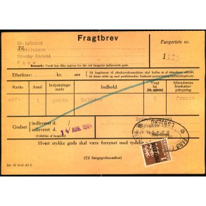  Fragtbrev -  1kr Rigsvben Prov.  - Fra Esbjerg til Fan 14. Aug. 1964
