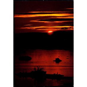 Sunset from south mountain with ship - Thule Air Base - Greenland - Thule Photo 10 - Ubrugt