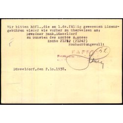 Luftpost - Censurkort fra Tyskland  2 - 10 - 38 - Til Schweiz