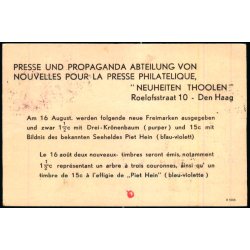 Rekomaderet - Censurpostkort fra Holland  16 - 8 - 43 - Til Danmark