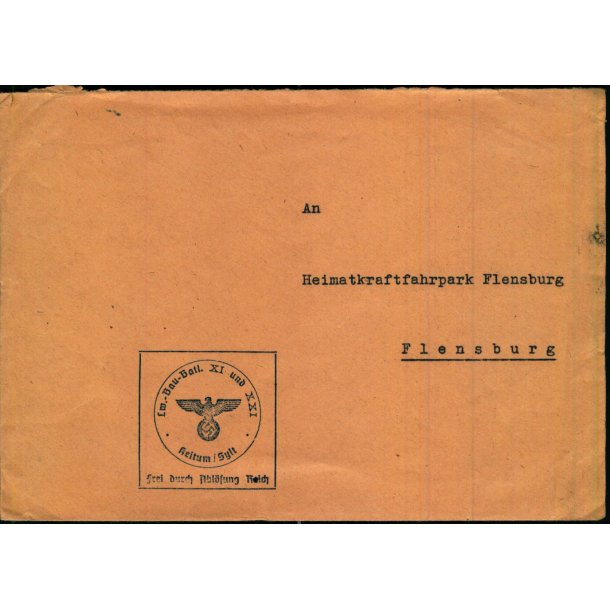 Censurbrev fra Tyskland (ufrankeret) -  ? - ? - ?  - Til Tyskland