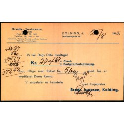 Brdr.Justesen - Kolding - u/n - Ubrugt - Arkivhuller !