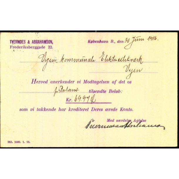 Tvermoes &amp; Abrahamson - Kbh.K.  - u/n - Brugt