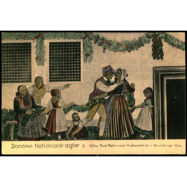 Danske Nationaldragter - 5 - R. Petersens Kalkmalerier i Grundtvigs Hus - V. Tryde - Brugt