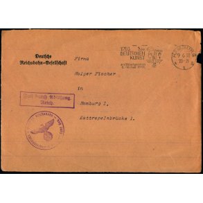 Censurbrev (Forside) fra Tyskland -  9 - 6 - 38 - Til Tyskland