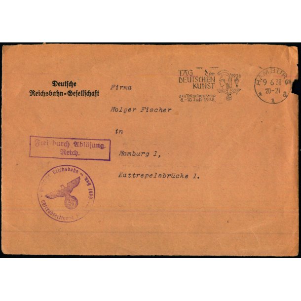 Censurbrev (Forside) fra Tyskland -  9 - 6 - 38 - Til Tyskland