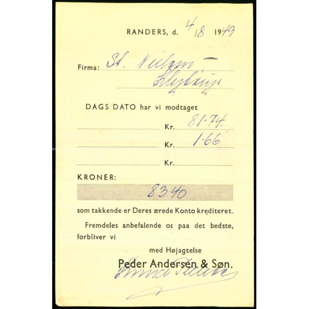 Peder Andersen &amp; Sn - Randers - u/n - Brugt