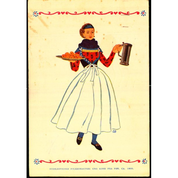 Sydsleviske Folkedragter - Ung Kone fra Fr ca. 1800 - Grnseforeningen u/n - Brugt