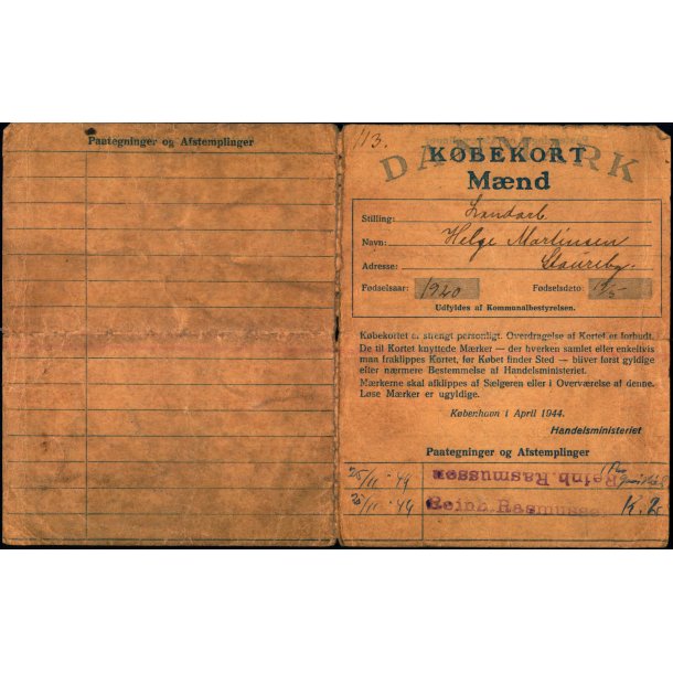 Kbekort - Mnd med Ptegninger - 2 Verdenskrig