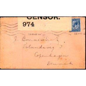 Censurbrev fra England.  28 - 3 - 16 - Til Kbenhavn