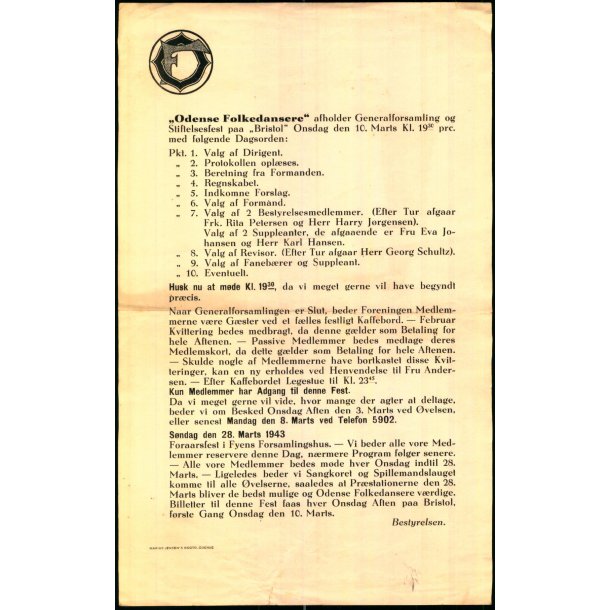 Odense Folkedansere - Odense 1943