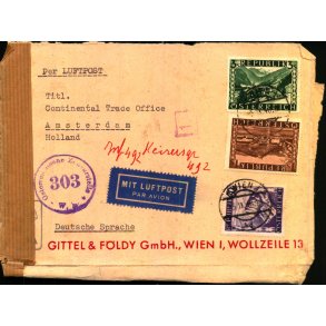 Luftpost - Censurbrev fra strig  5 - 9 - 46 - Til Holland
