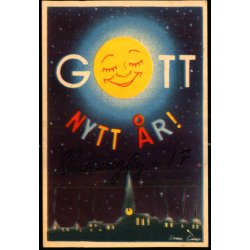 Gott Nytt r - Lille Kort 7x10 cm - Svensk u/n - Brugt