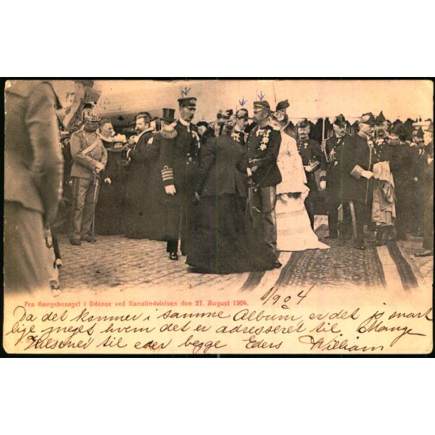 Fra Kongebesget ved Kanalindvielsen den 27. August 1904 - H.H.O. 1183 - Brugt - Runde Hjrner !