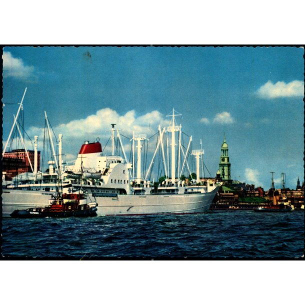 Hamburg - Hafen und Michaeliskirche - Kr&uuml;ger 920/32 - Ubrugt