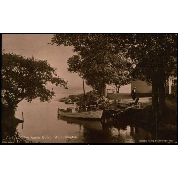 Aarhus - Ved Giber Aaens Udl�b i Aarhusbugten - Stender 1580 - Brugt