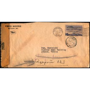 Censurbrev fra U.S.A.  9 - 7 - 45 - Til Grkenland