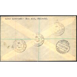 Luftpost Rekommanderet Brev fra Kenya til Danmark - 31 - 12 - 1936