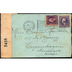 Censurbrev fra U.S.A.  3 - 6 - 18 - Til Kbenhavn