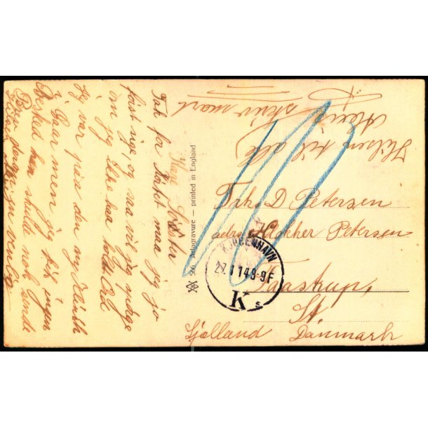 Efterporto - Ufrankeret Postkort 27 - 11 - 48 - Efterporto 10 re