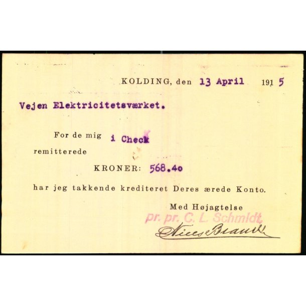 C.L.Schmidt - Kolding - u/n - Brugt