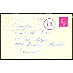 Efterporto - Brev fra Sverige  7 - 8 - 1980 - Efterporto T 50/200