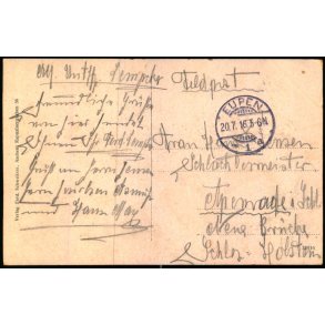 Feldpost - Eupen   20 -7 -16 - Til  Apenrade - Billedside : Herbestal