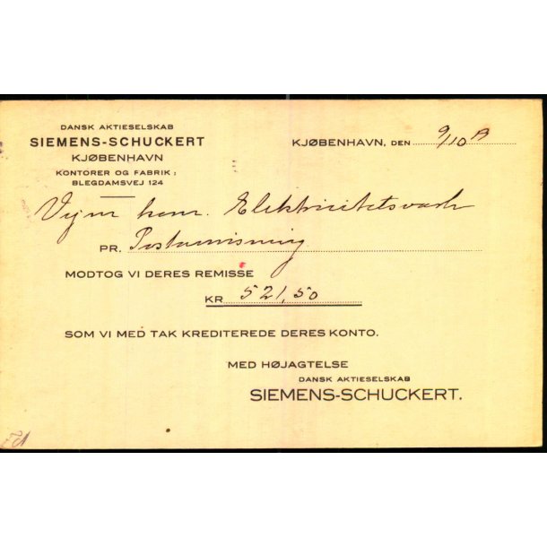 Siemens - Schuckert - Kbh. - u/n - Brugt