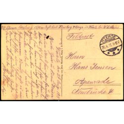 Feldpost - Itzehoe   30 -8 -15 - Til  Apenrade - Billedside :  Hoichdonn