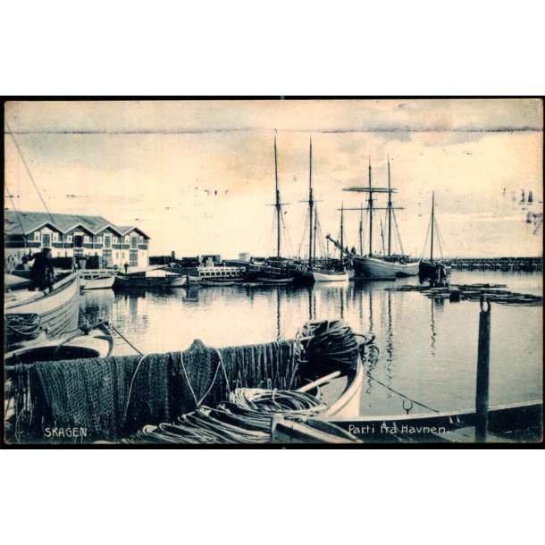 Skagen - Parti fra Havnen -  Laurits Schjeldes Bogh. 16166 - Brugt
