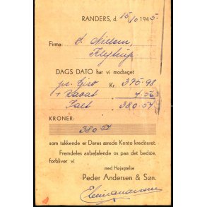 Peder Andersen & Sn - Randers - u/n - Brugt - Fold !