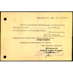 Skandinavisk Kaffe &amp; Kakao Kompani - Kbenhavn   - u/n - Brugt. - Arkivhuller !