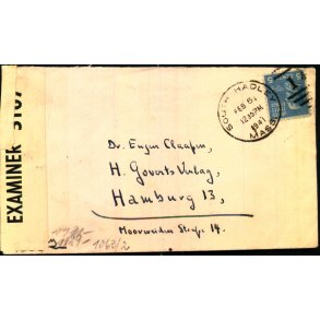 Censurbrev fra U.S.A.  6 - 2 - 41 - Til Hamburg