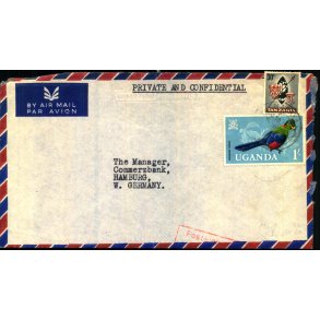 Luftpost Brev fra Uganda til Tyskland - 15 - 1 - 66