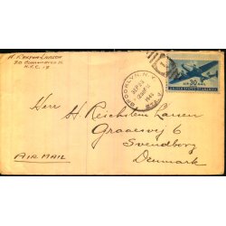 Luftpost Brev fra U.S.A. til Danmark - 28 - 9 - 46