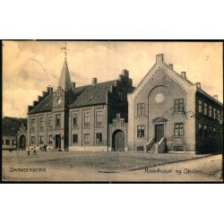 Skanderborg - Raadhuset og Skolen - Stender 3909 - Brugt - Nlehul !
