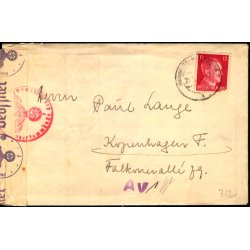 Censurbrev fra Tyskland med indhold og kemisk spor -  29 - 9 - 42 - Til Kbenhavn F.