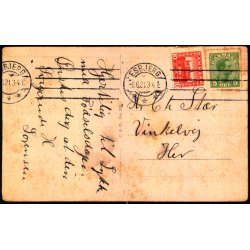 Esbjerg - Jens V�vers Statue i Anl�get - C.J.C. 328 - Brugt - Svage hj�rner !