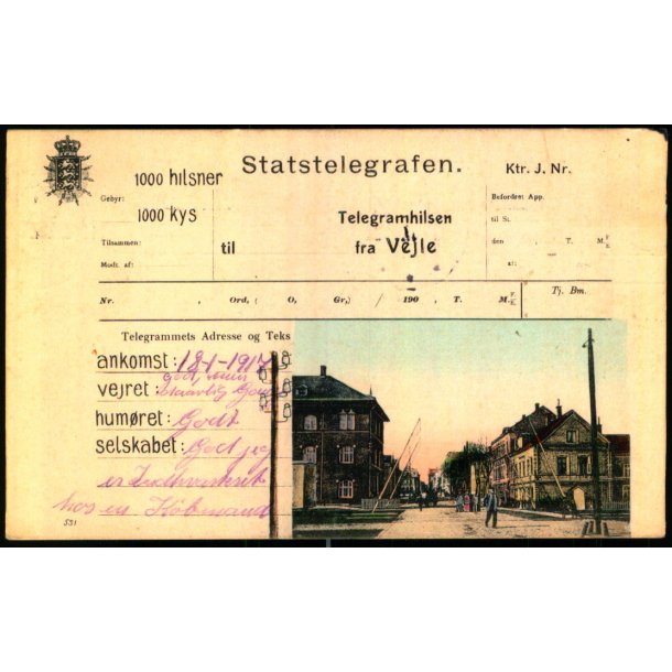 Telegramhilsen fra Vejle - Alex Vincent u/n - Brugt