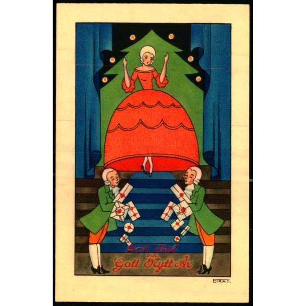 God Jul - Gott Nytt r - Lille Kort 7x10 cm - Svensk u/n - Ubrugt