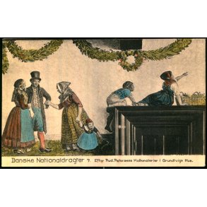 Danske Nationaldragter - 7 - R. Petersens Kalkmalerier i Grundtvigs Hus - V. Tryde - Ubrugt