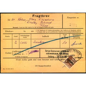 Fragtbrev -  1kr Rigsvben Prov.  - Fra Esbjerg til Fan 28. Juli 1964