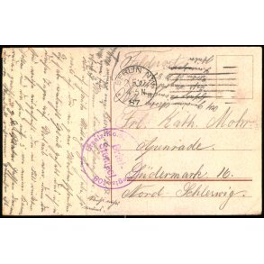 Feldpost - Berlin NW  2 - 5 -17 - Til Apenrade  - Billedside : Berlin 