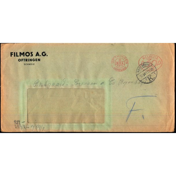 Censurbrev fra Schweitz -  11 - 2 - 45 - Til Danmark