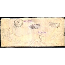 Returbrev sendt til Australien 1950 - Retur til Danmark 15 - Dec. 1950 - Rift !