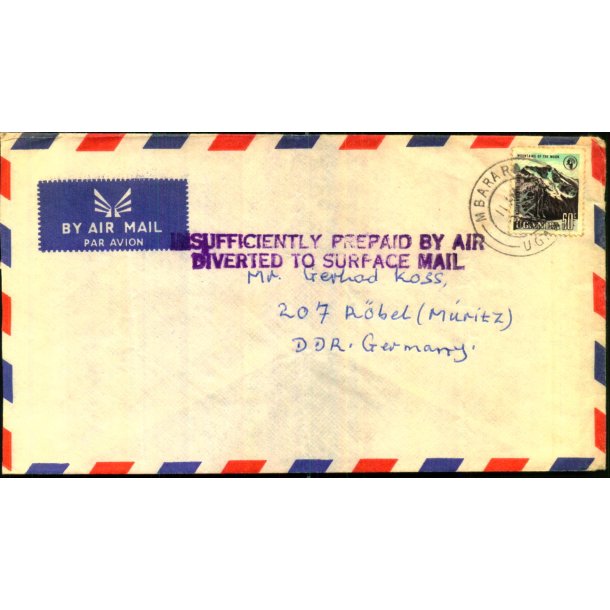 Luftpost Brev fra Uganda til st Tyskland - ? - ? - ?